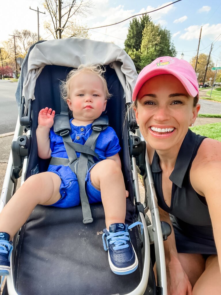 baby in an Uppababy Vista Stroller