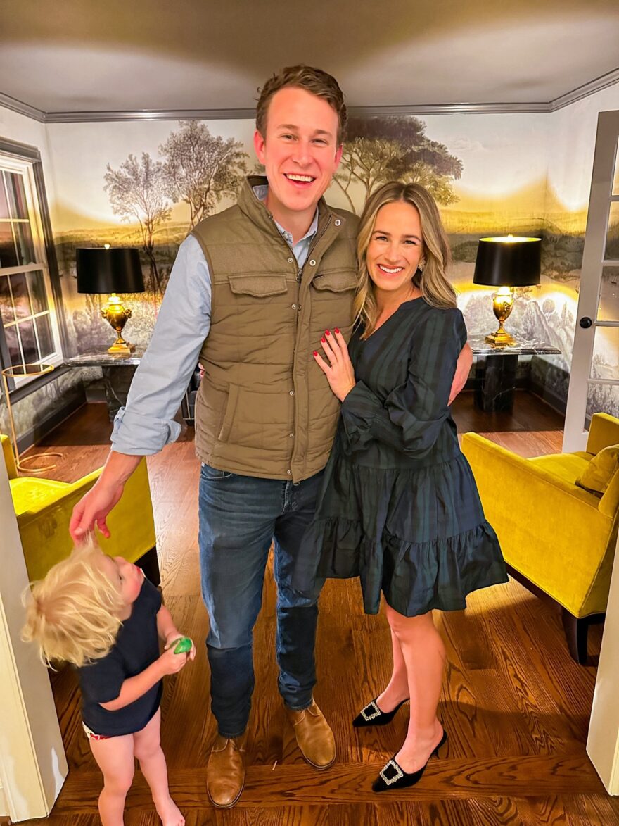 TeriLyn Adams wearing ATuckernuck Kenzo Dress, non-maternity maternity clothes 