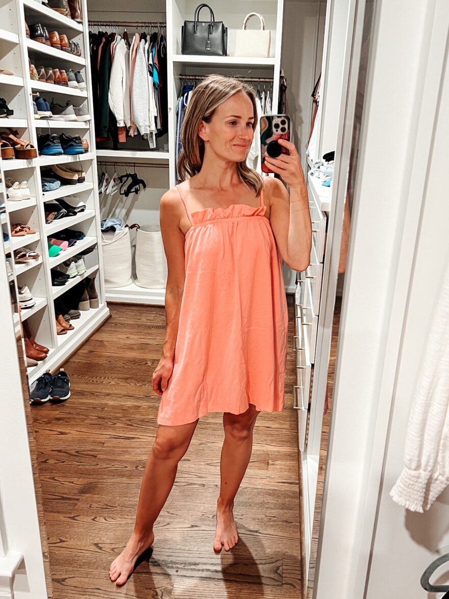 TeriLyn Adams taking a selfie while wearing Pima Ruffle Nightgown