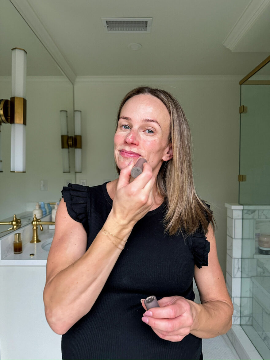 TeriLyn Adams using The Minimalist Perfecting Complexion Stick  from Merit Beauty