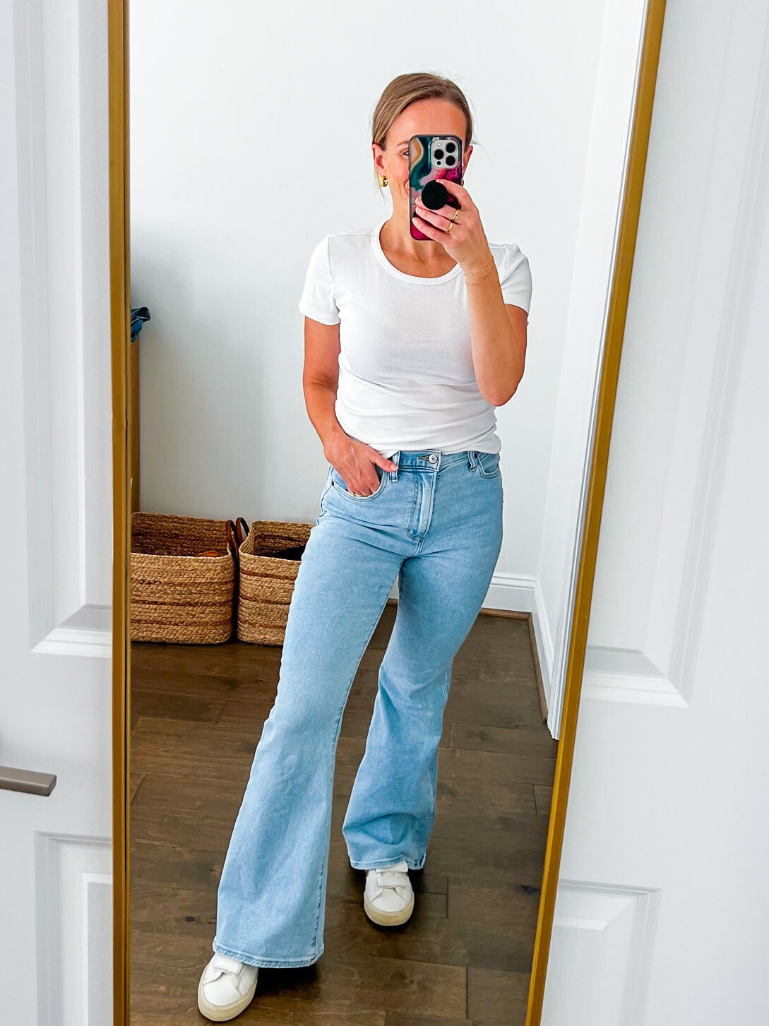 TeriLyn Adams wearing Ultra High Rise Flare Jean