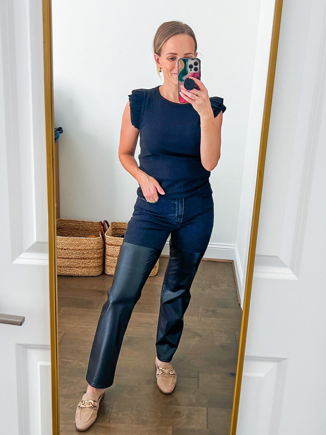 TeriLyn Adams wearing the Ultra High Rise 90s Straight Jeans  one of the Best Abercrombie Jeans 
