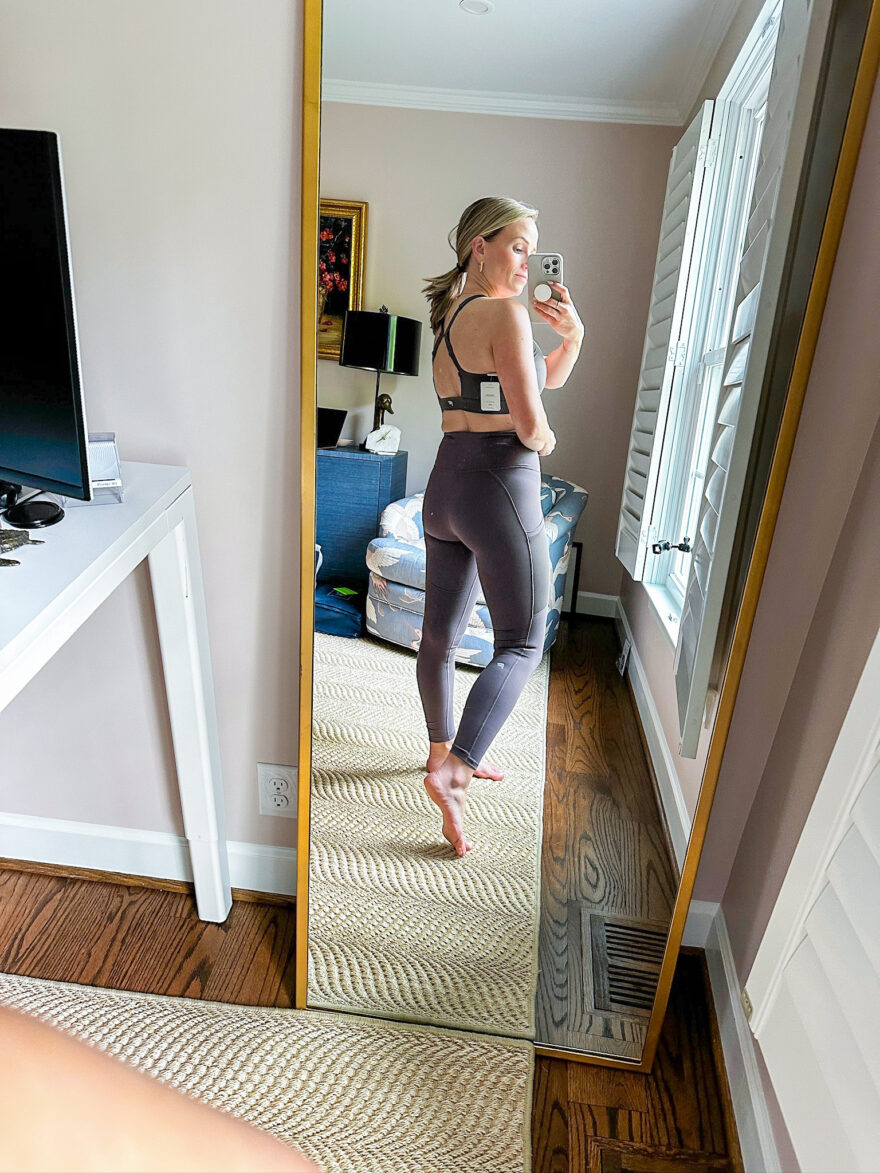TeriLyn Adams wearing the All Day Every Day Low Impact Bra with On-The-Go Powerhold High-Wasted Legging in size small