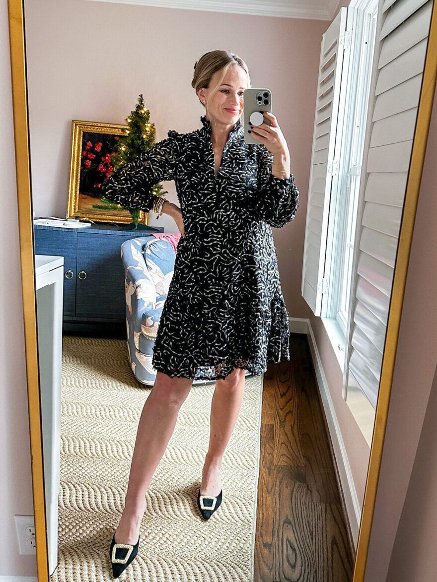 TeriLyn Adams wearing Tuckernuck Nightly Organza Palmerston Dress