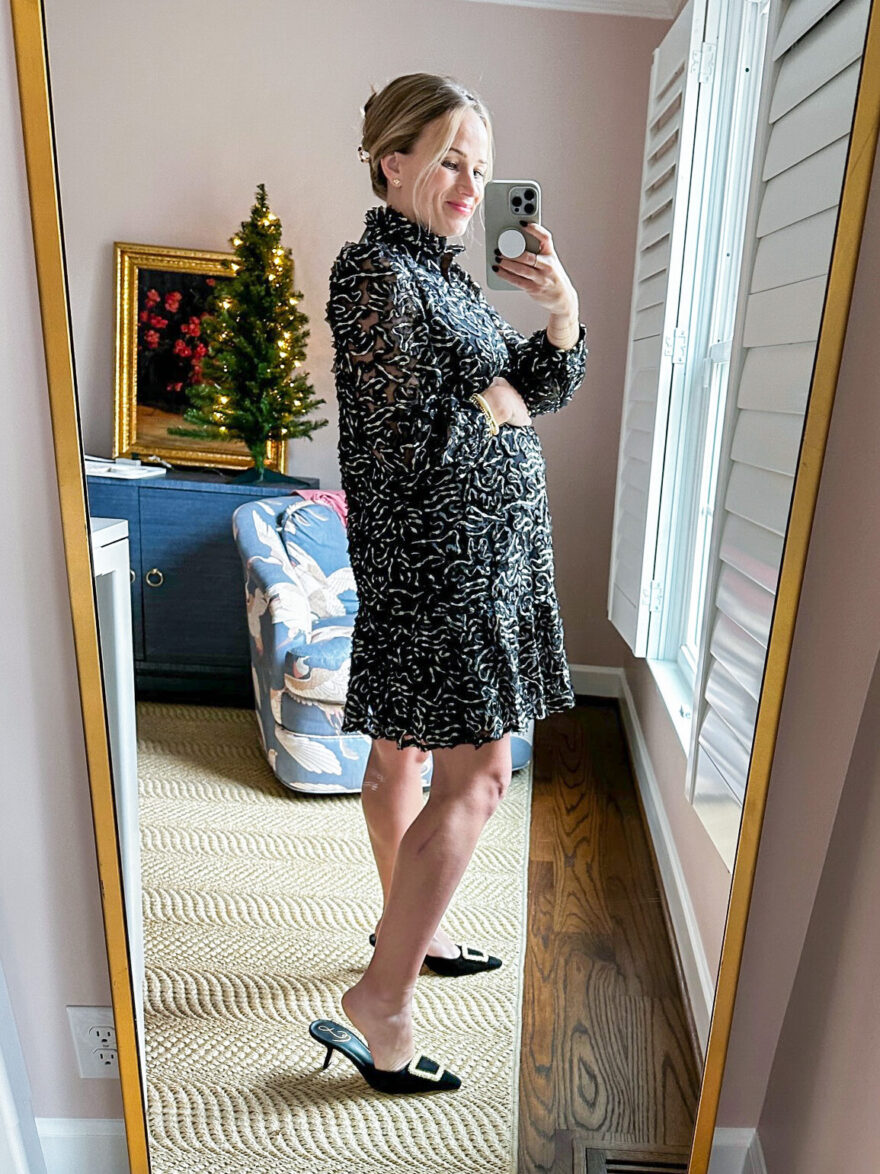 TeriLyn Adams wearing Tuckernuck Nightly Organza Palmerston Dress